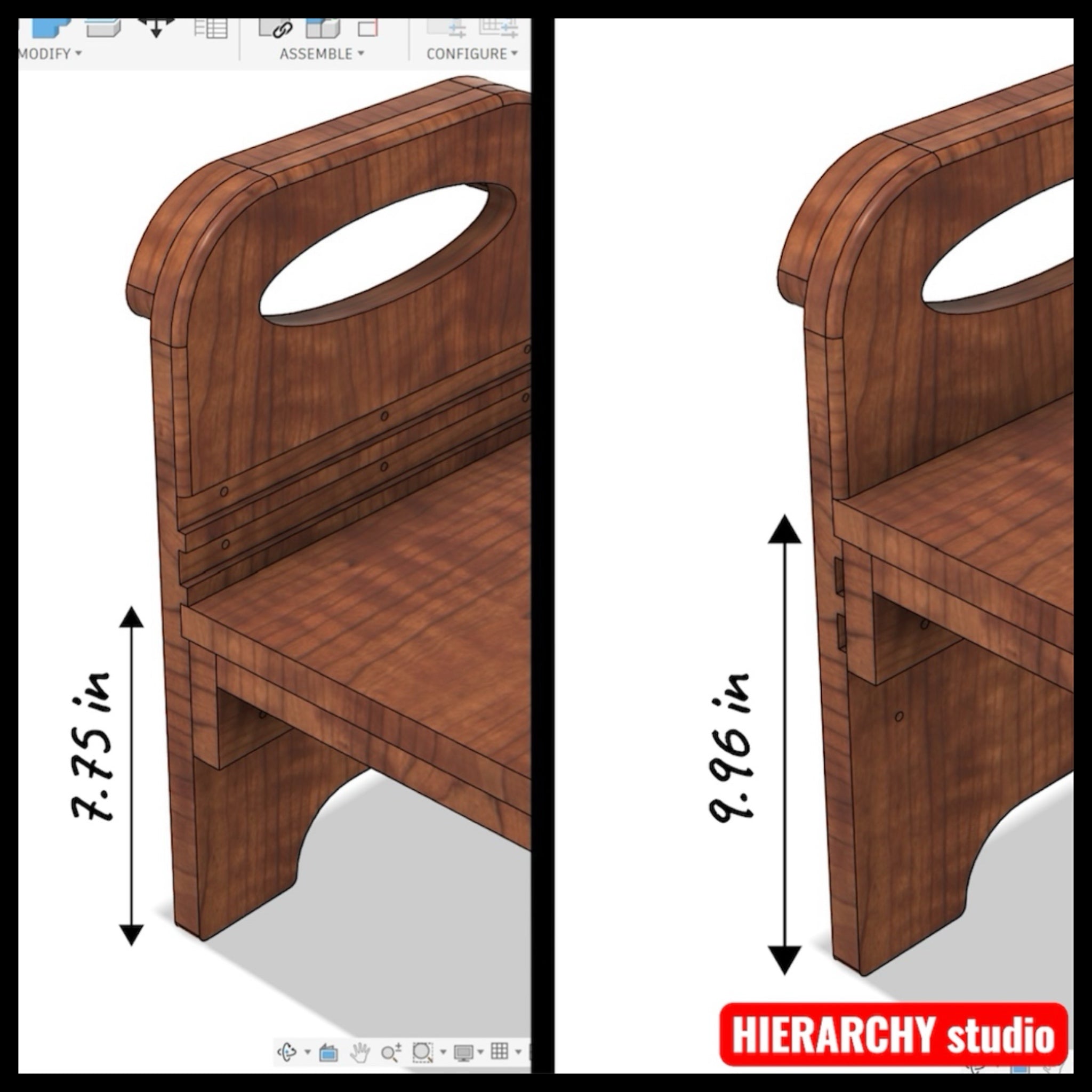 Facesitting Chair | Adjustable Height | Removable Top Panel | 17.7 in (45 cm)