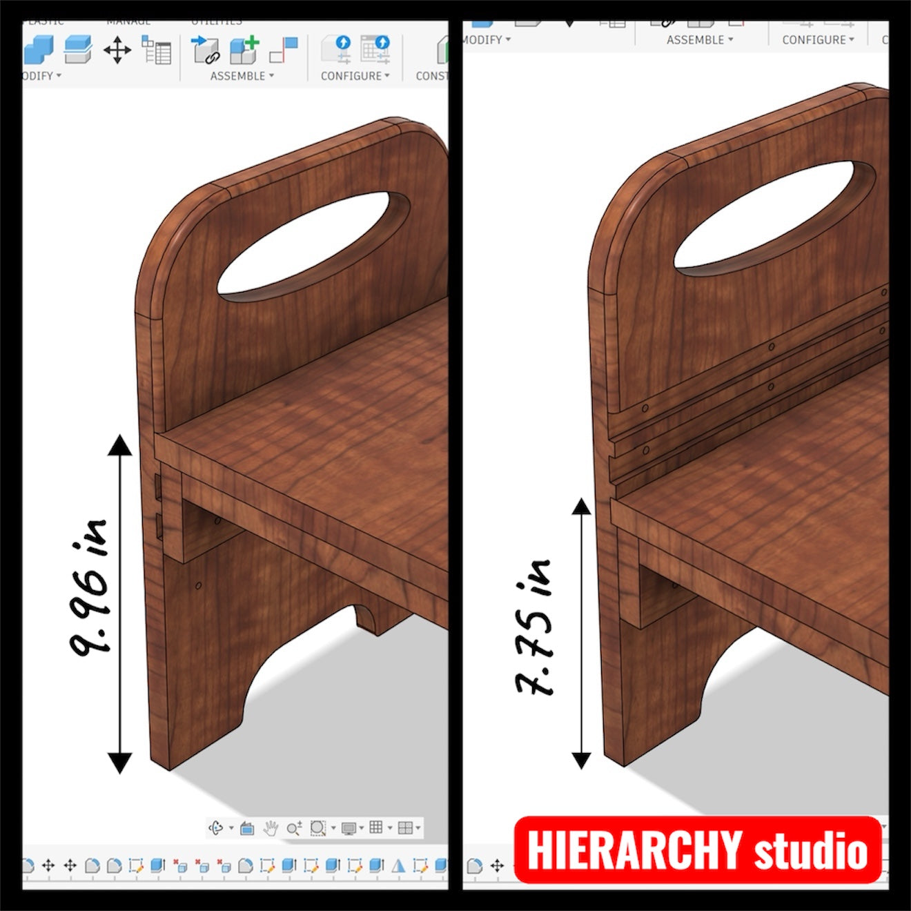 Gesichtssitzstuhl | Höhenverstellbar | 45 cm (17,7 Zoll)
