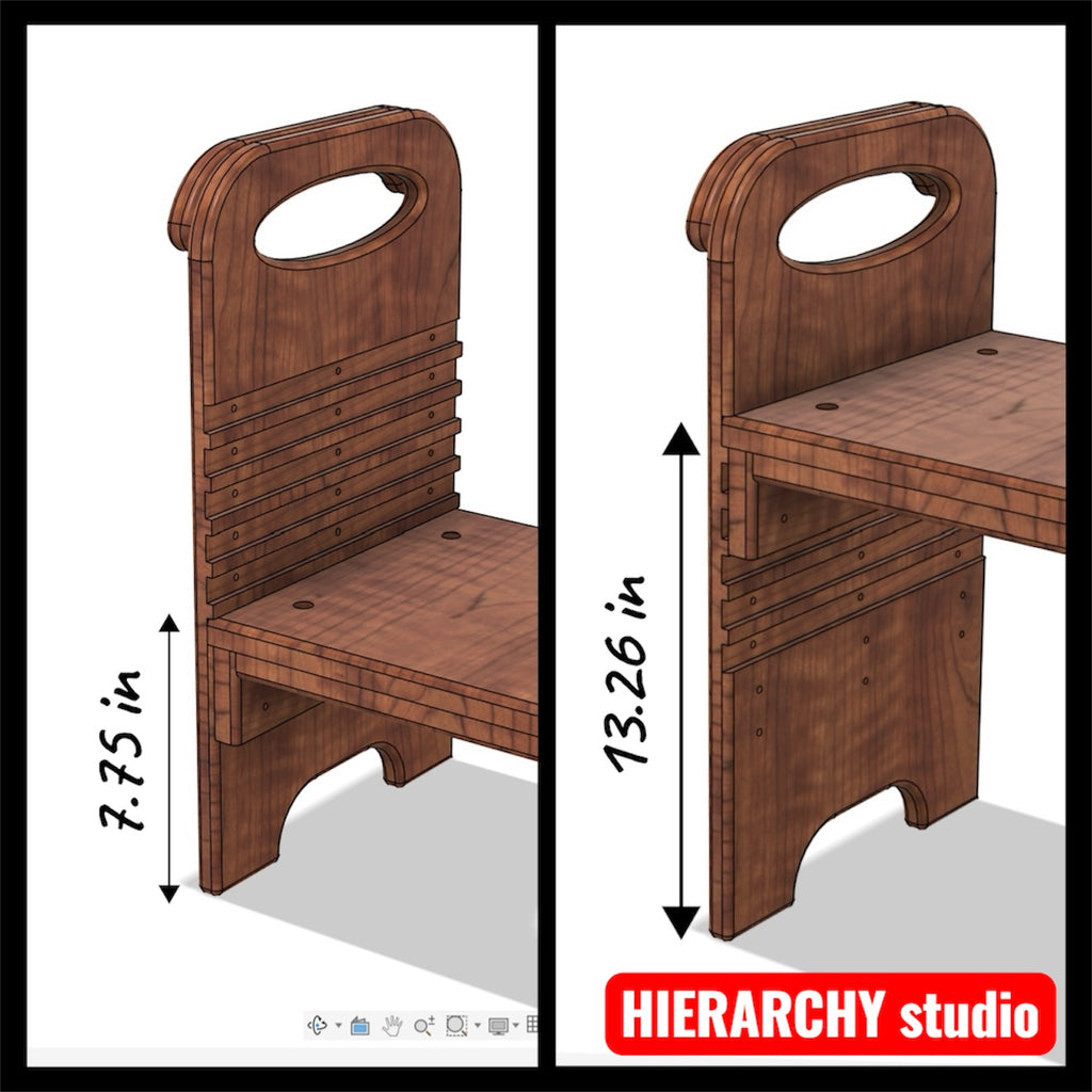 Comfort Version Chair | Removable Top Panel | Adjustable Height |  21.6 in (55 cm)