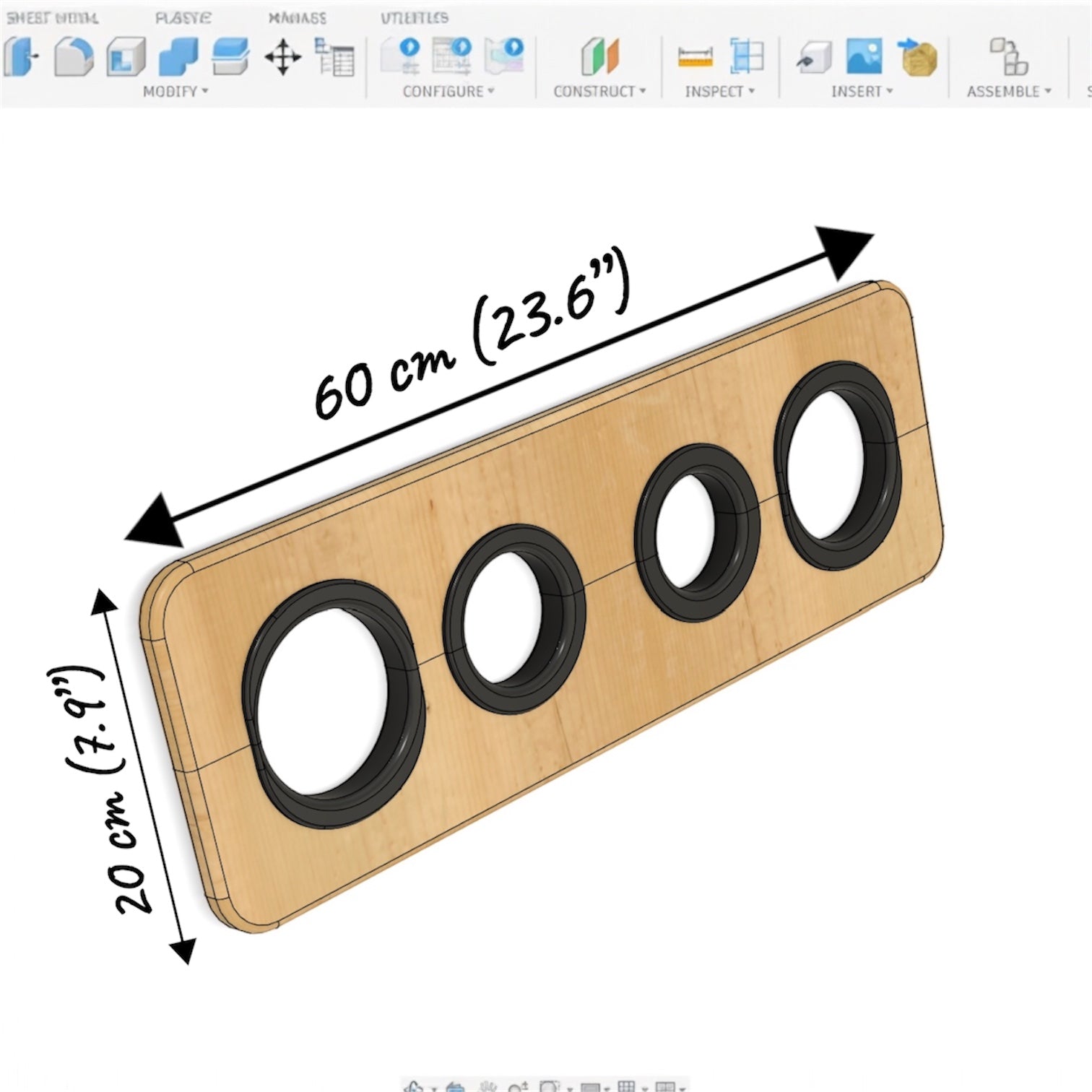 Wooden Restraint Board for Wrists & Ankles with Interchangeable Inserts